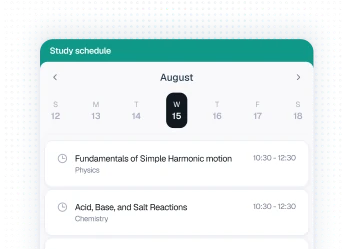 Study schedule preview